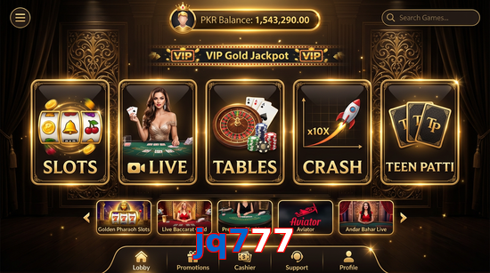 Main screen of Jq777 casino page for PK players