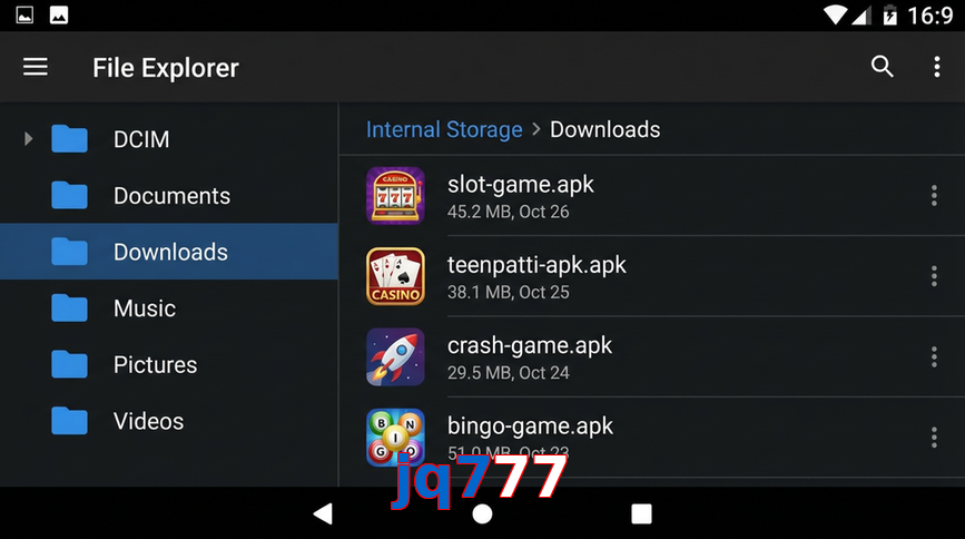Main screen of Jq777 gameapk page for PK players